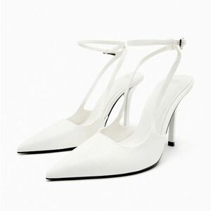 Zara White Strappy Heels
